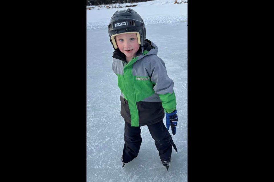 Owen Gerrard was pretty steady on his skates when Dunstable School went skating on Jan. 23. Photo by Dunstable School. 