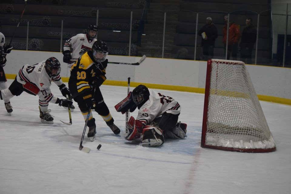 Barrhead Steeler forward Carsen Anderson narrowly missed an opportunity to score about midway through the second period.