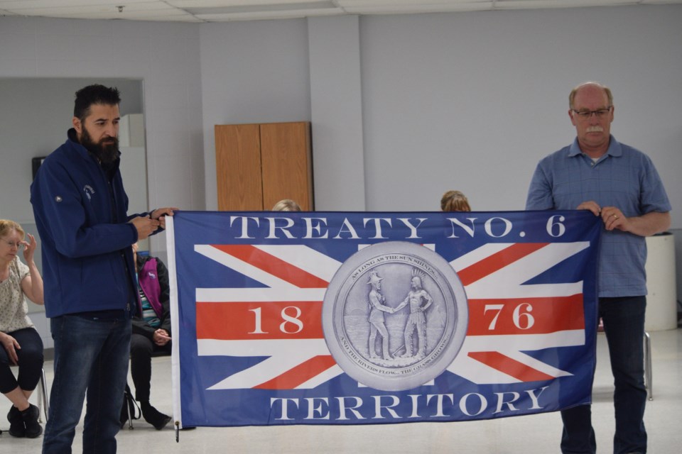 Councillors with the Treaty six flag copy