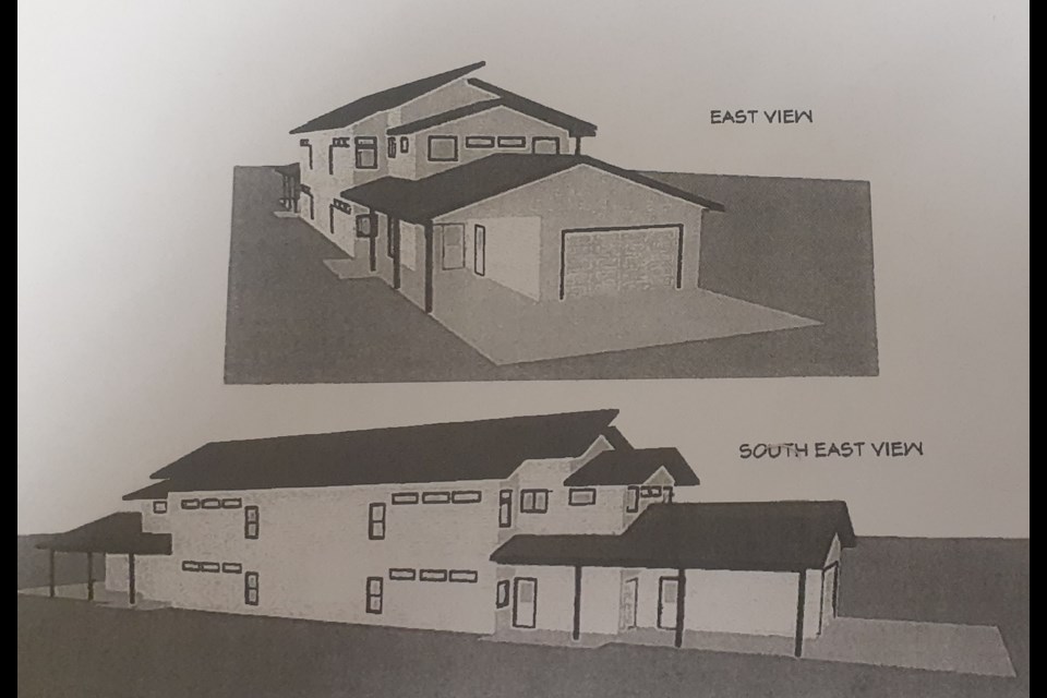 The south and southeast view of a proposed fourplex on the corner of 48th Street and 52nd Avenue.