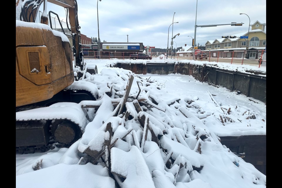 Equipment, an operator, and the property owner, Jaspal Boparai, were back on site at the former Grand Union Hotel for the two last weeks, making headway on the cleanup of the site six months after the fire that destroyed the hotel. 