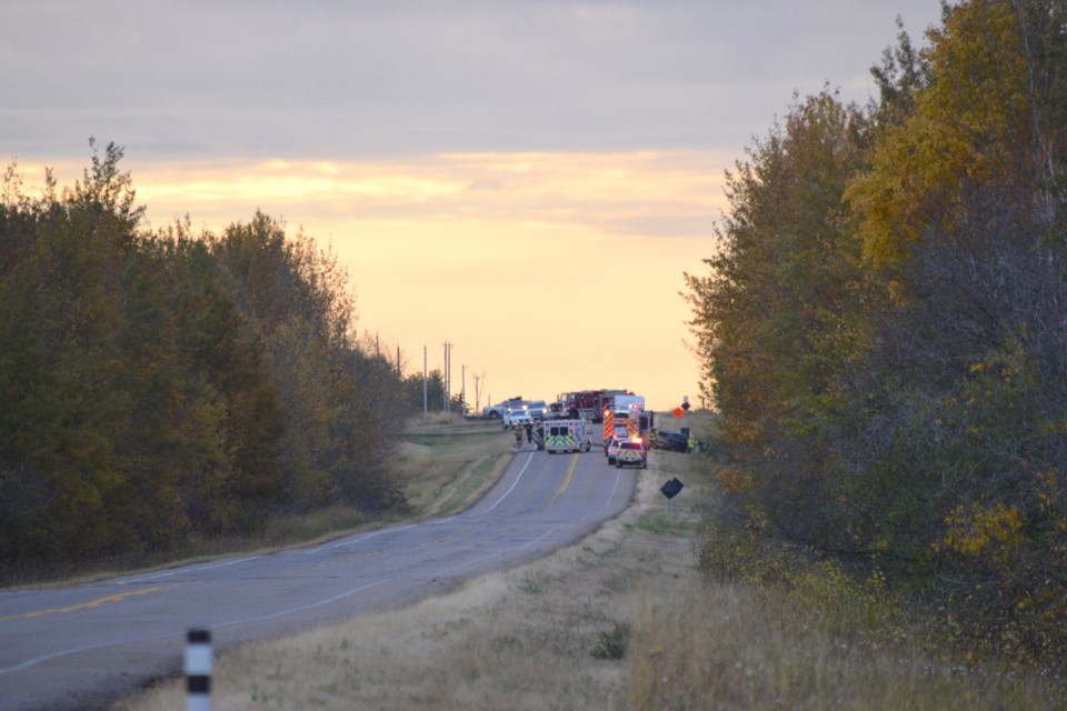 A head-on collision on Highway 654 on the morning of Oct. 3 resulted in three deaths. A section of the highway was temporarily closed as emergency personnel attended to the victims, and police investigated the cause of the accident.