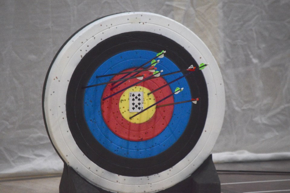 To help change up the routine BCHS archery club coaches add different targets into the mix. 