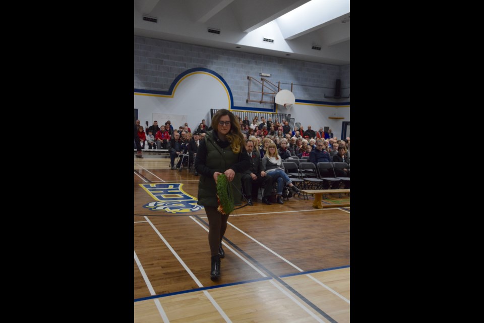 Pembina Hills School Division Trustee Victoria Kane to lays a wreath.