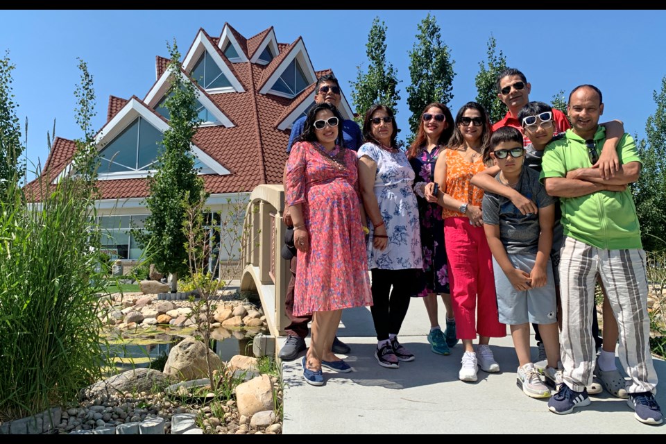 A family of nine from Nepal enjoyed the peace and tranquility of the Westlock Meditation Centre on July 5. In the photo are: Binod Silwal, Radha Silwal, Santosh Silwa, Sabina Silwa Dhunganu, Saroj Dhungana, Subekshya Silwal Dhunganu, Sarthank Silwal, and Jaroh Kohrala.