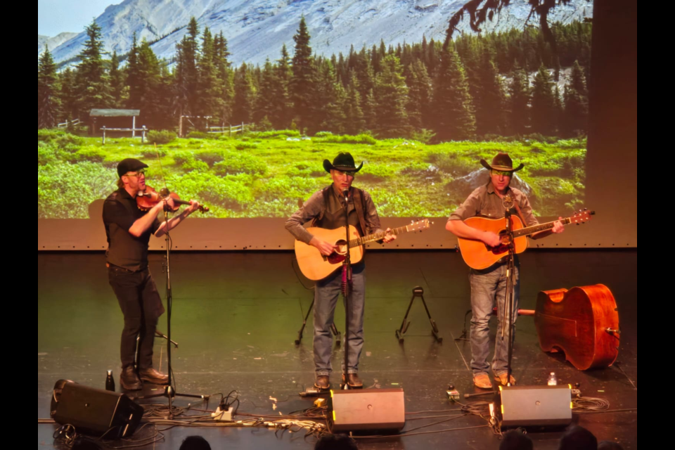 (L to R) Scott Duncan, Scott Ward and Ray Schmidt, aka the Wardens, shared their unique bluegrass folk-style music with the Westlock community last Friday, Feb. 7. 