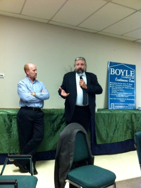 On March 8, the Boyle Legion played host to dinner and a question period with local MLA and Minister Of Infrastructure Jeff Johnson (left) and Minister of Transportation Ray