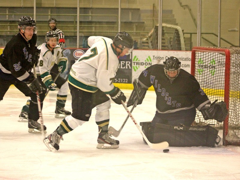 The Athabasca Aces folded last Saturday eve in Game 2 of their playoff series against the Drayton Valley Wildcats, but they ended the season with a valiant fight, losing 5-4