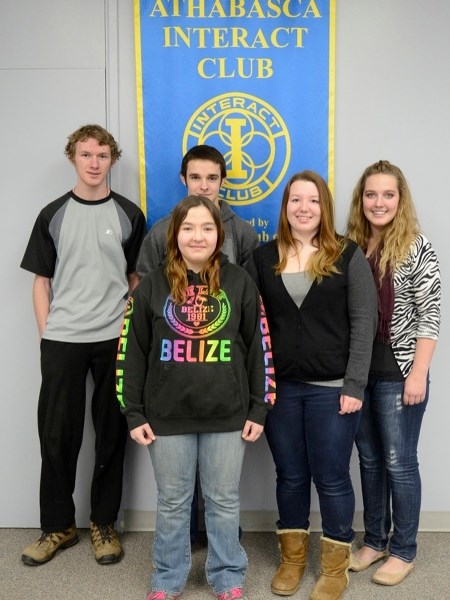 (l-r) Luka MacKis, Kristopher Nelson, Bailey Nelson, Jessica McKenna and Rochelle Kenny are all part of the Interact Club that is fundraising for mosquito nets to prevent