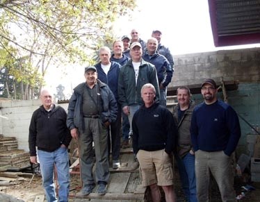 Team Canada: Lambert Veenstra is pictured third from the top on the left. The 12 men from Alberta and Saskatchewan went to Mexico City to help build a ministry centre.