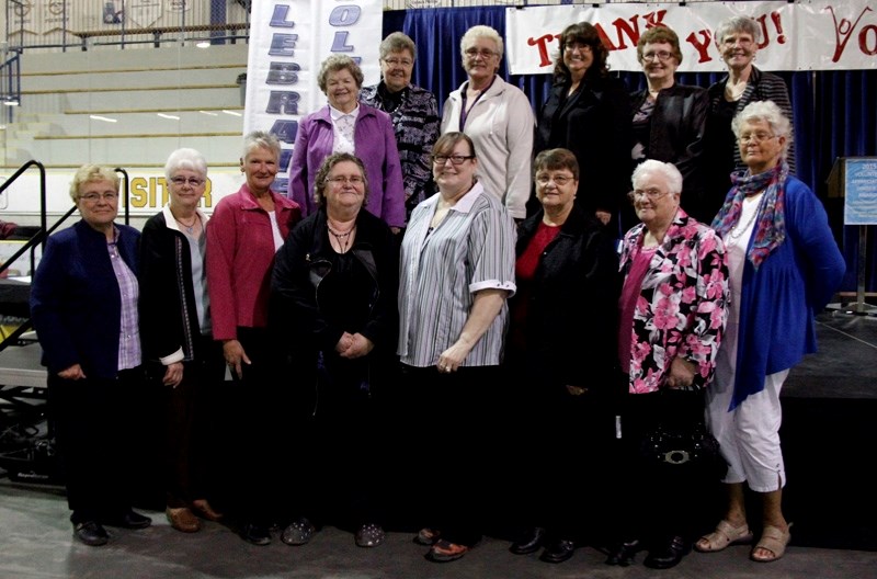 The Barrhead Hospital Ladies Auxiliary take a moment to pose for a photo. This group of ladies received the Make a Difference Group Award.