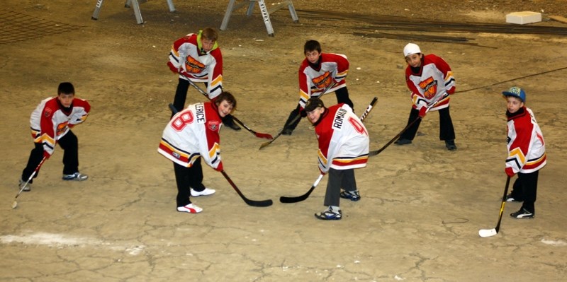 Residents got a chance to check out the Westlock Rotary Spirit Centre last Sunday afternoon. Above, some minor hockey players got a close look at where centre ice will be.