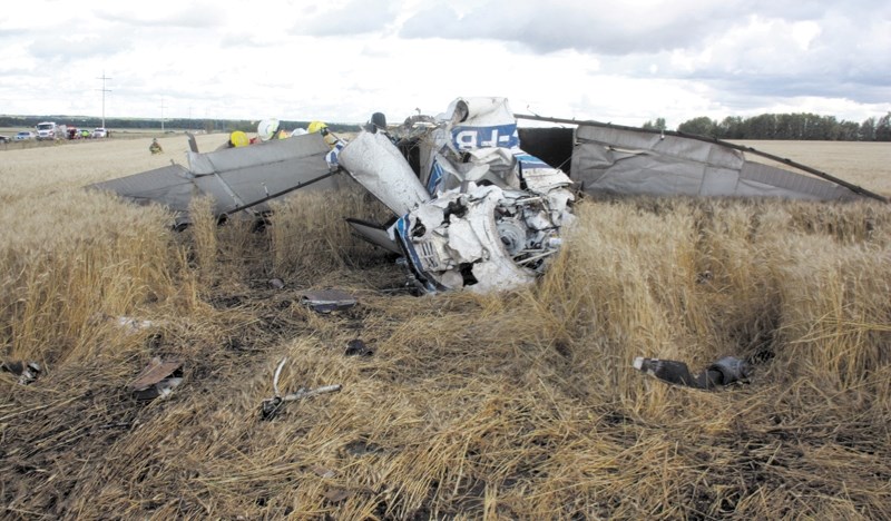 A crop-duster hit some power lines near Jarvie last Wednesday afternoon, knocking out power to most of Westlock County for about an hour. The pilot was taken to hospital in