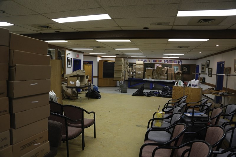 For the second time in less than a year, the Westlock Legion lounge has had its floor ripped up and contents boxed away after a sewer backup flooded the room on Sept. 17.