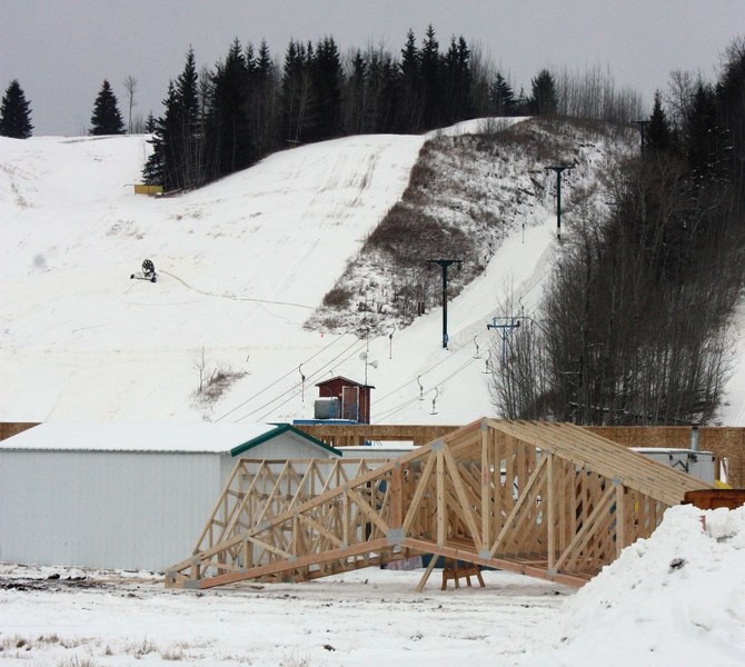 The new $1.82 million ski chalet at the Tawatinaw Valley ski hill is ahead of schedule and on budget, county recreation services coordinator Adam Esch said. The ski hill