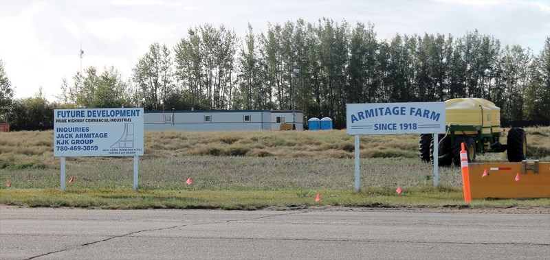 Work is underway at the site of Kiewit Construction Canada’s new $4 million laydown yard located on the southwest edge of town. The company aims to move in before the end of