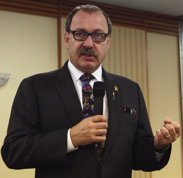 Interim PC leader Ric McIver spoke at the March 16 Barrhead-Morinville-Westlock PC Association annual general meeting at the Westlock Inn.