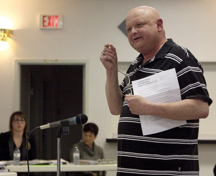 Westlock County resident Brian Lesiuk was one of around 50 residents who turned out for the March 22 public hearing on the county’s new municipal development plan and