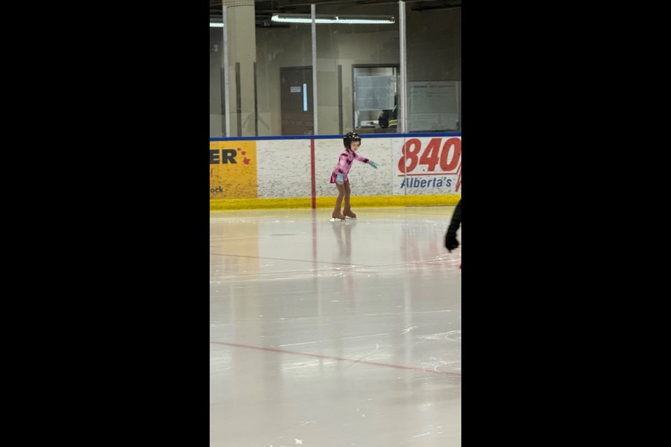 Westlock Skating Club's, Henly McRorie skating in the first annual We CAN be STARS competition hosted by the Westlock Skating Club.