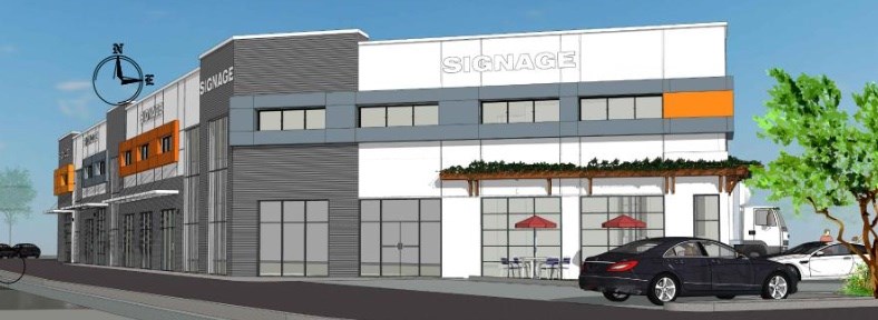 An artist's rendering for 1161 Kingsway Ave., Port Coquitlam, where a craft brewery is planned at the intersection with the Mary Hill Bypass.