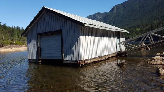 The aging boathouse at Buntzen Lake in Anmore.