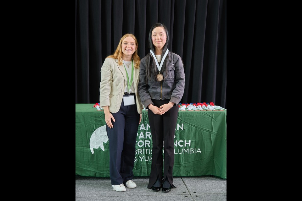 Cailyn Sun (right) with CPF BC & Yukon board secretary Himali Bergeron-Vitez.