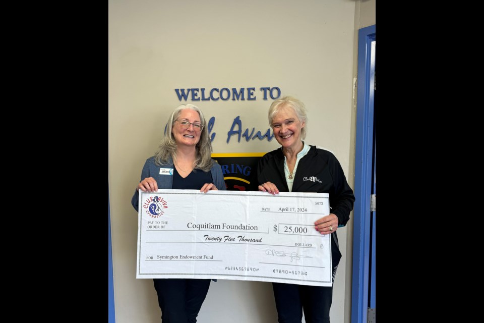 Carol Brodie, executive director of the Coquitlam Foundation, with Vivien Symington.