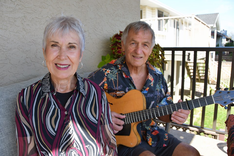 Linda and Mark Kozina of Port Coquitlam are also known as the PoCo Sweethearts. They play at the Crossroads Coffeehouse and the hospice.