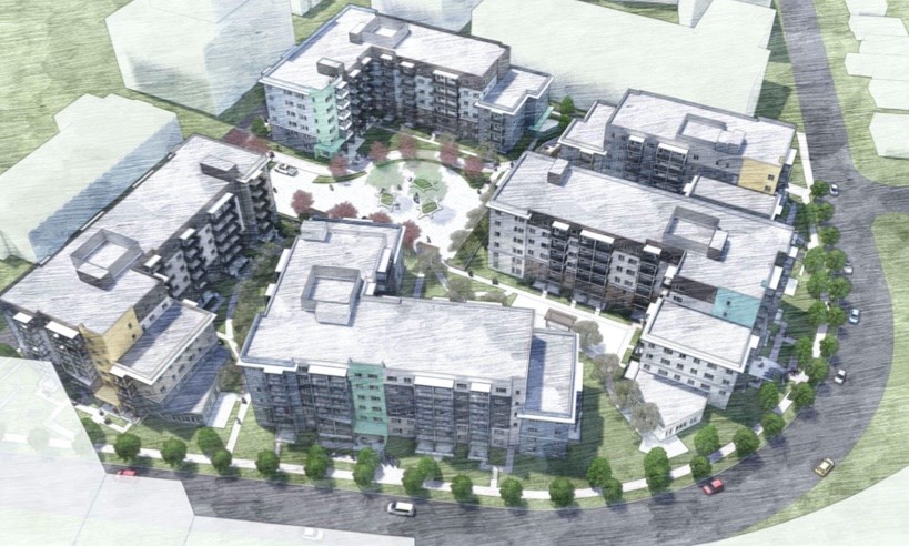 An artist's rendering of Malaspina Village in Coquitlam.