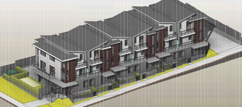 A rendering of the housing proposal for 400 and 402 Nelson St., Coquitlam.