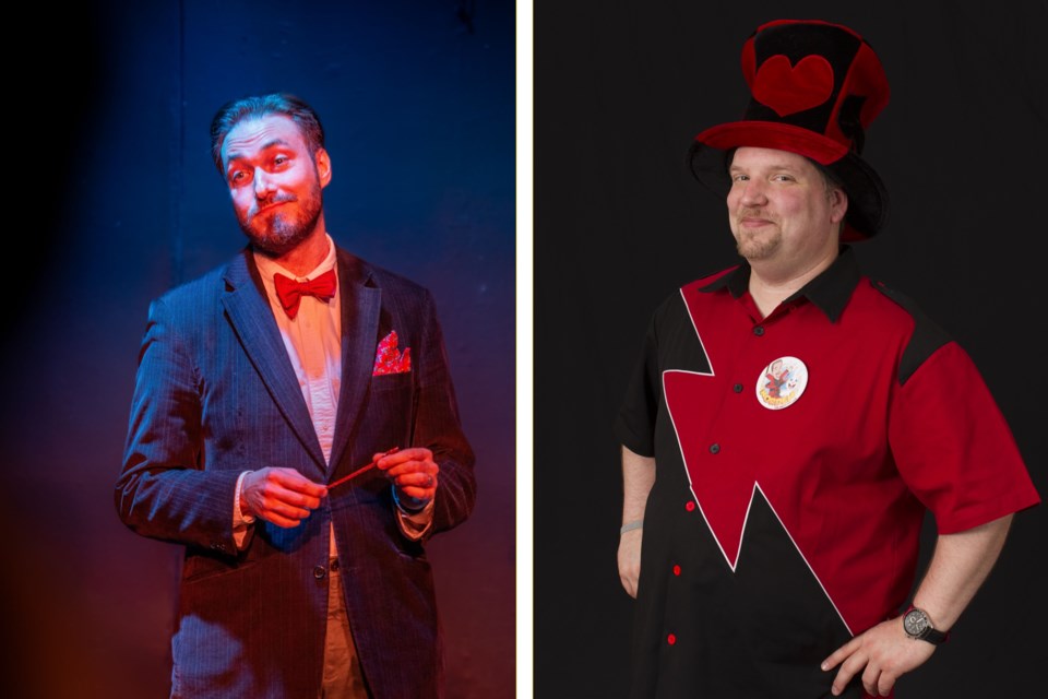 Coquitlam magician Rob Teszka (left) and Mike Norden (right) are magicians who wrote "Really Definitely True Tour" for the 2024 Vancouver Fringe Festival.