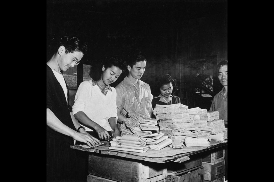 "The New Canadian" was edited and printed in Japanese and English by Japanese internees in B.C., July 1945.