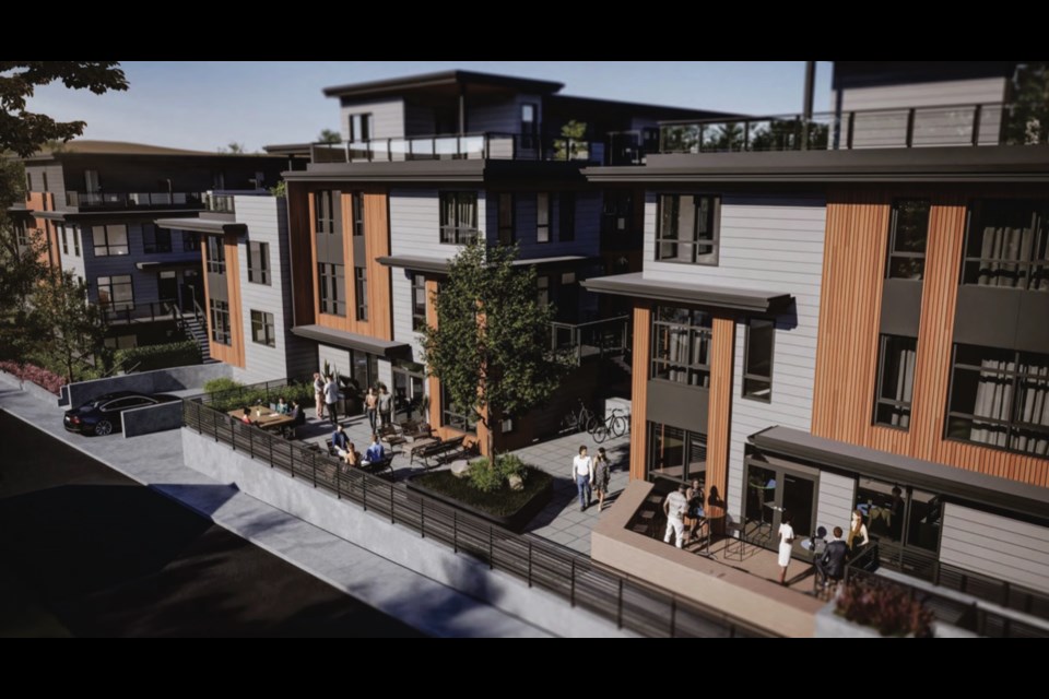 An artist's rendering for 614, 616, 618, 620, 622 and 624 Thompson Ave. in Coquitlam, showing the south facade.