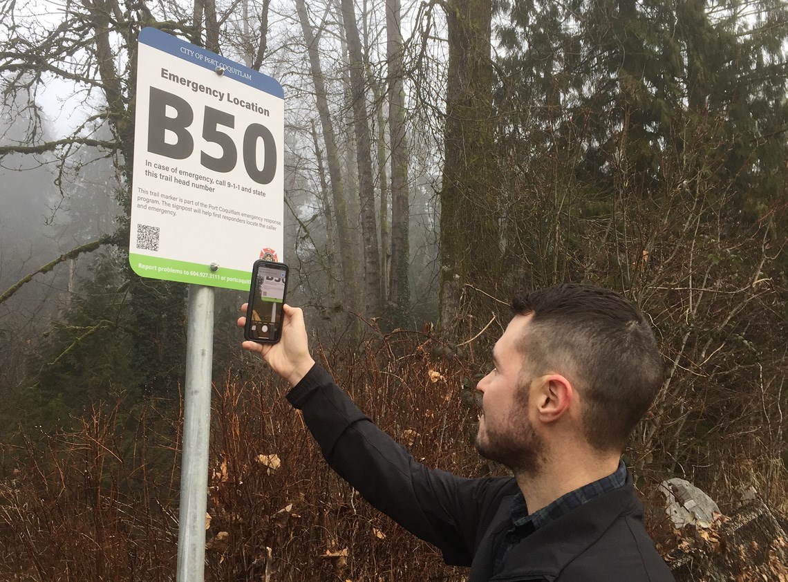Port Coquitlam installs emergency locator signs on trails - Tri-City News
