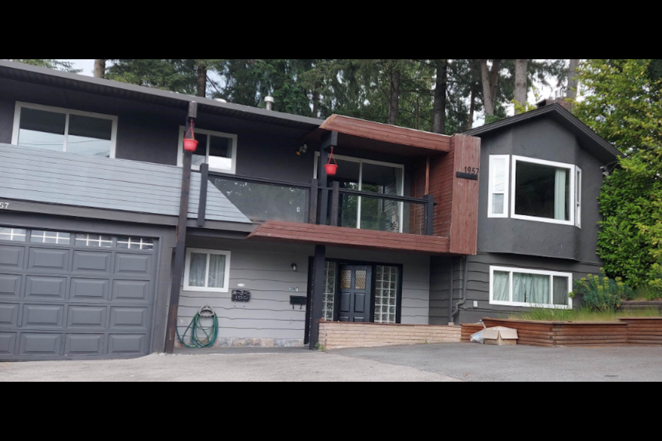 The exterior of a home at 1957 Dawe's Hill, Coquitlam, that recently sold for $1.49 million.