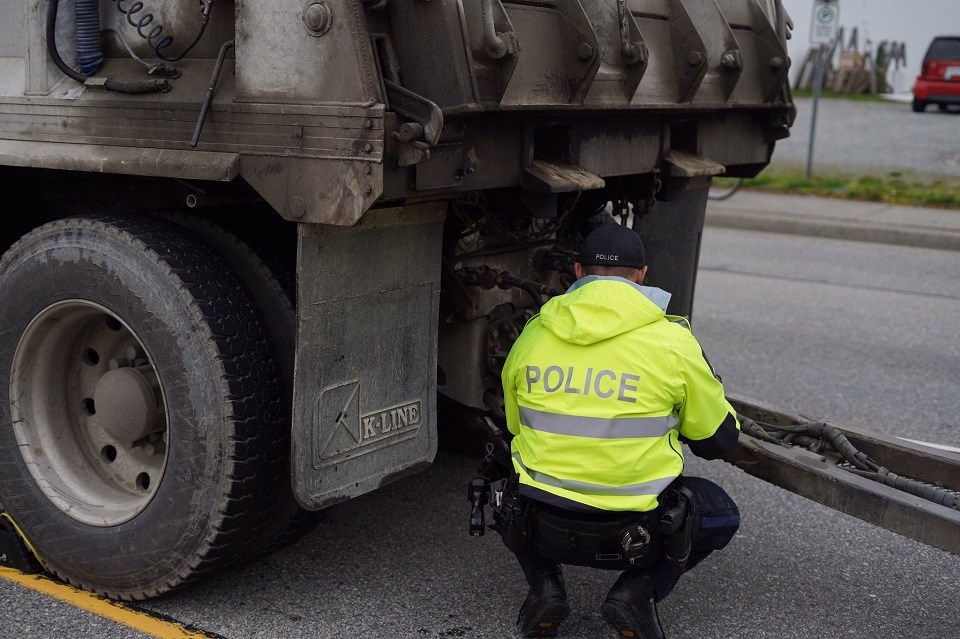 Port Moody police and other local detachments issued more than 30 violations in one day during a stint of commercial vehicle enforcement on Oct. 12, 2021.