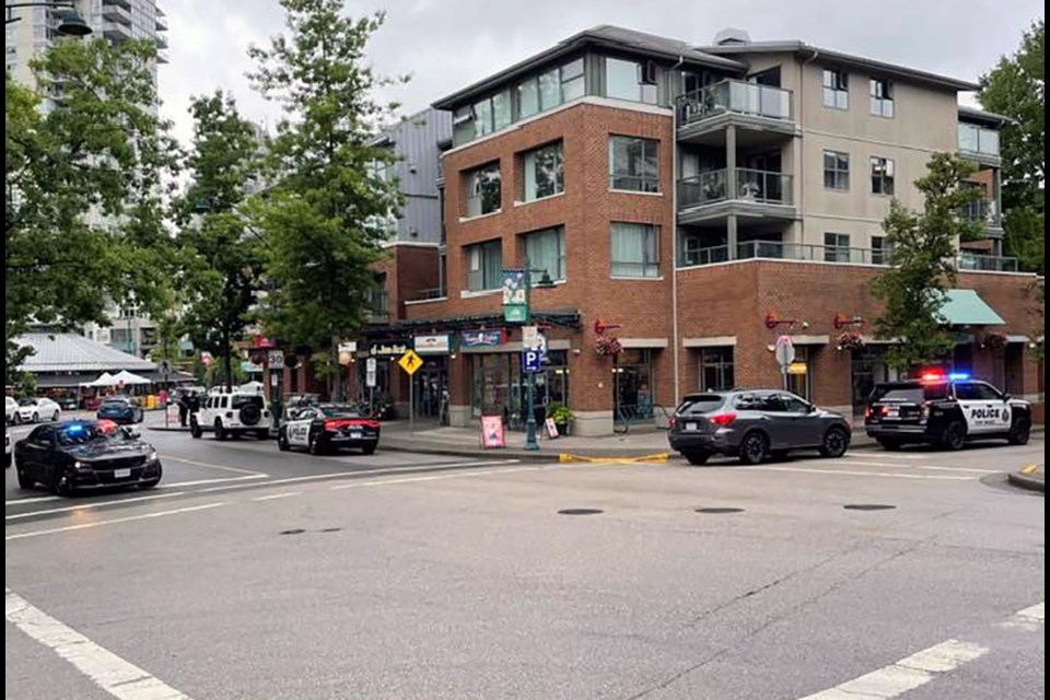 Port Moody police responded to an attempted, allegedly armed, robbery at a business in NewPort Village the morning of July 25, 2023. Two men are now sought in the investigation.