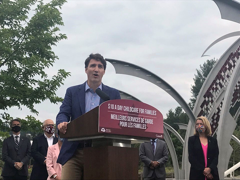 Prime Minister Justin Trudeau in Coquitlam child care commitment - July 8, 2021