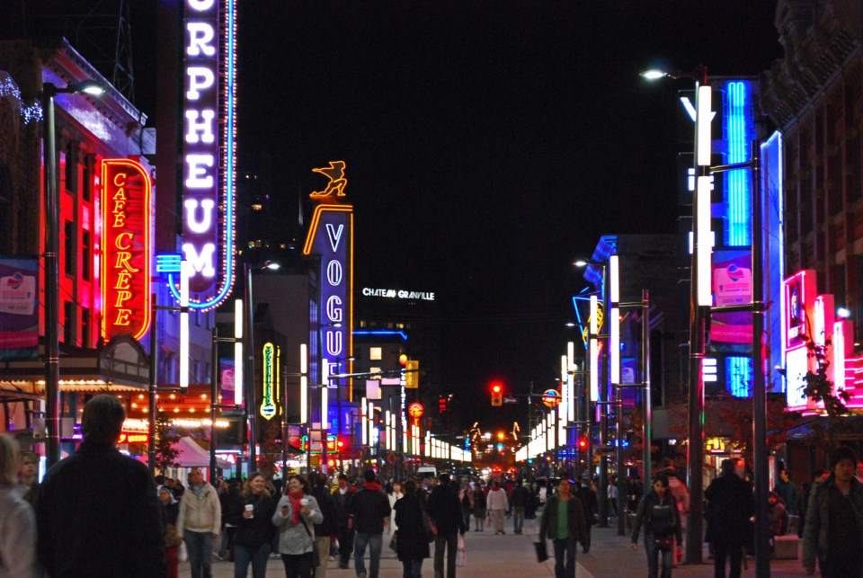 Granville street at night GettyImages-544322962