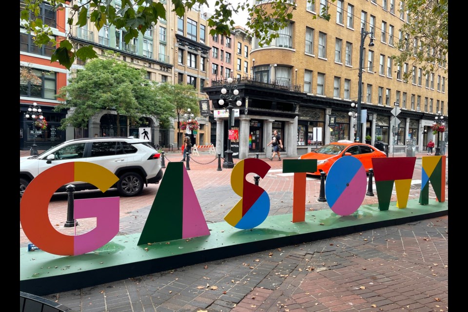 The new Gastown sign was set up after the pedestrian pilot wrapped up in early September 2024.