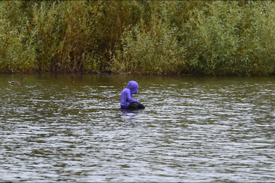 As of Sept. 3, a child-sized figure remains at Trout Lake, seemingly floating on the water.