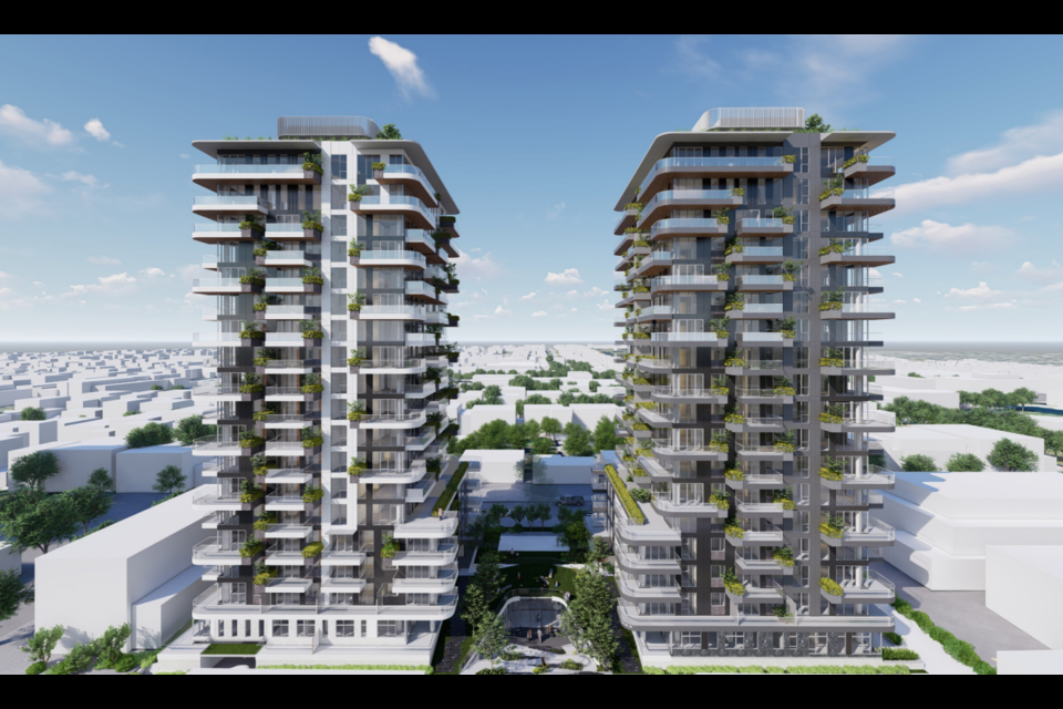 Two 18-storey residential towers are being proposed.