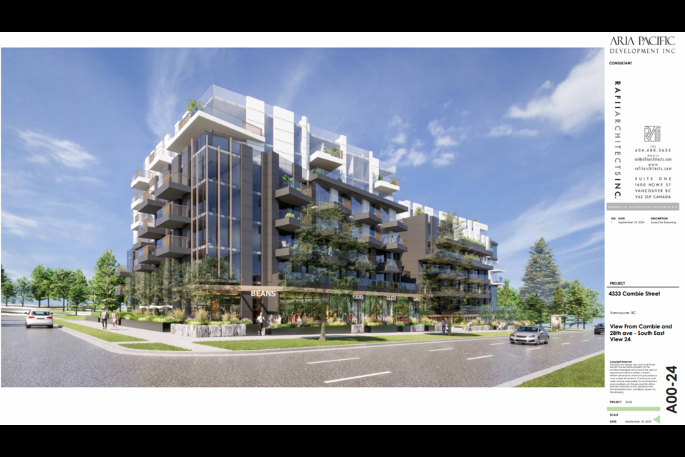 A new development has been proposed along Cambie Street near Cambie Village.