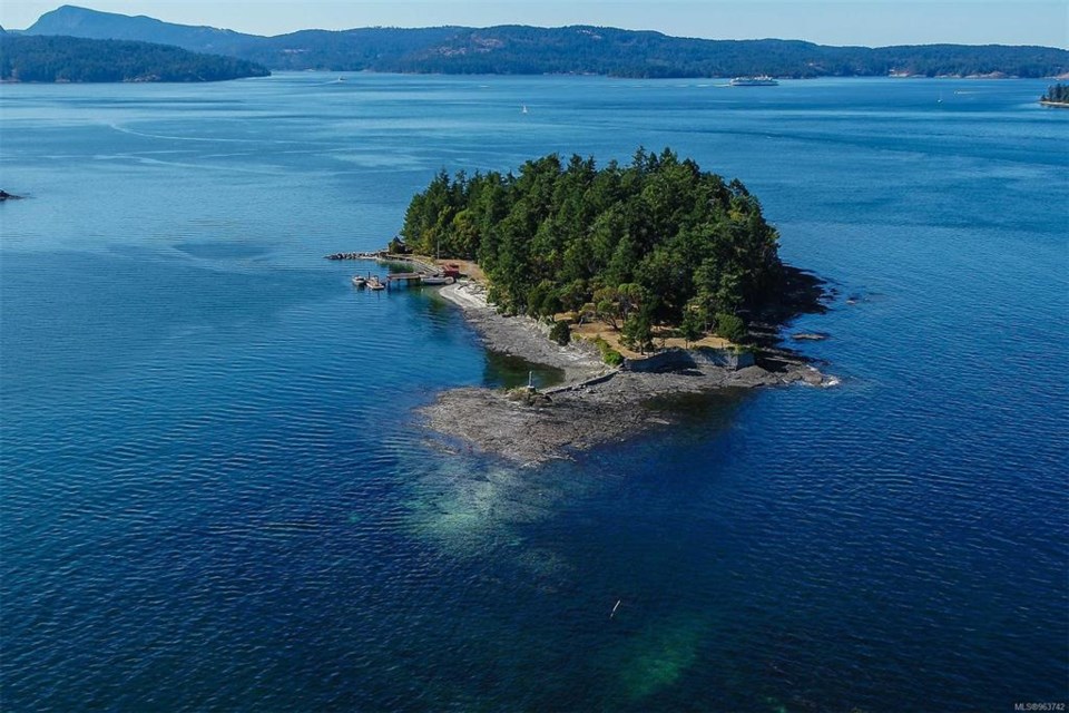 Pym Island is 6.3 acres located in the middle of the Salish Sea. The property is currently for sale for $7 million. 