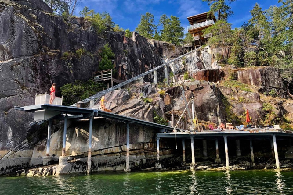 Quarrybbean is currently operating as a "lifestyle retreat" on Nelson Island in British Columbia. It's for sale for $2.2 million.