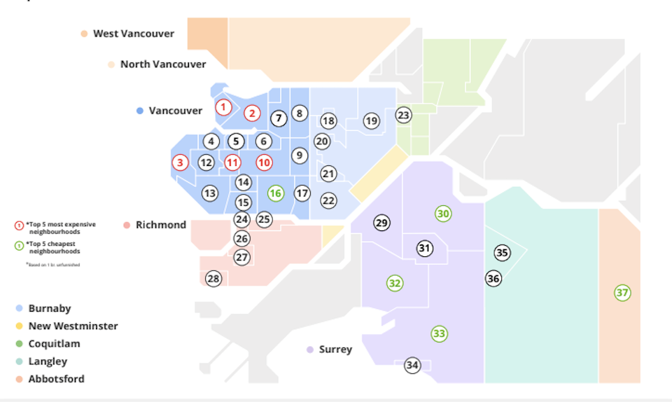 Metro Vancouver rent prices rose slightly in August 2024 and there are cheaper options in the Lower Mainland in Surrey, White Rock, Abbotsford, and Langley.