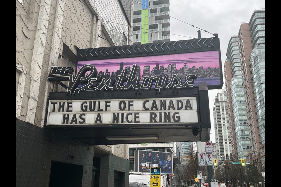 It didn't take long for Vancouver's Penthouse strip club to create a sign in celebration of Canada's 4 Nations Face-off win on Feb. 20, 2025.