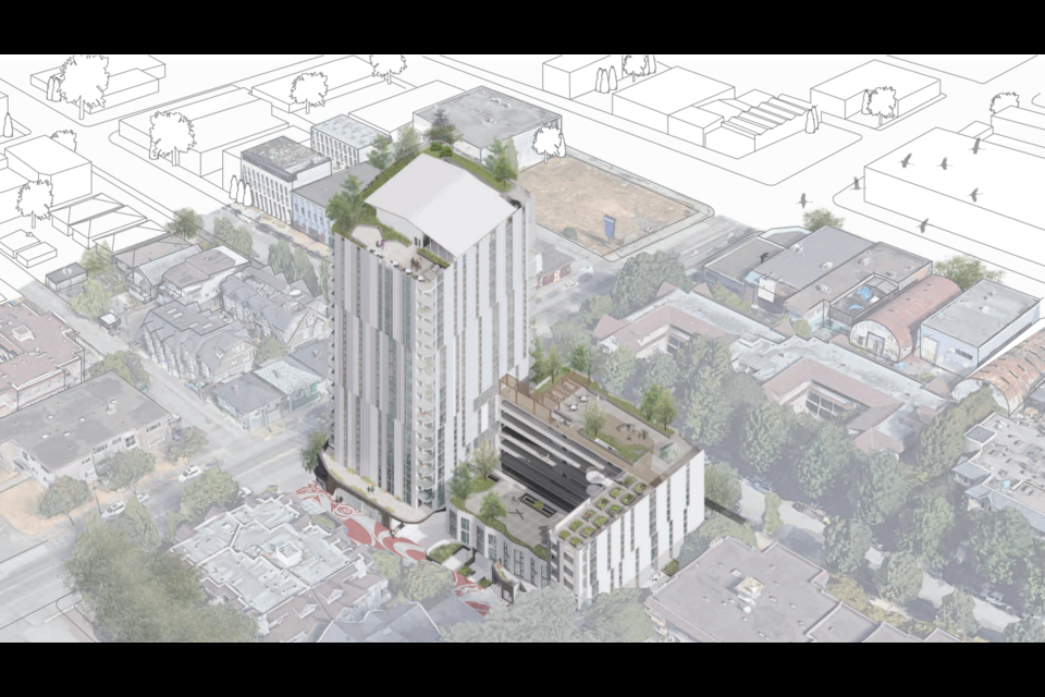 The proposed tower would be at 1710-1730 East Pender Street.