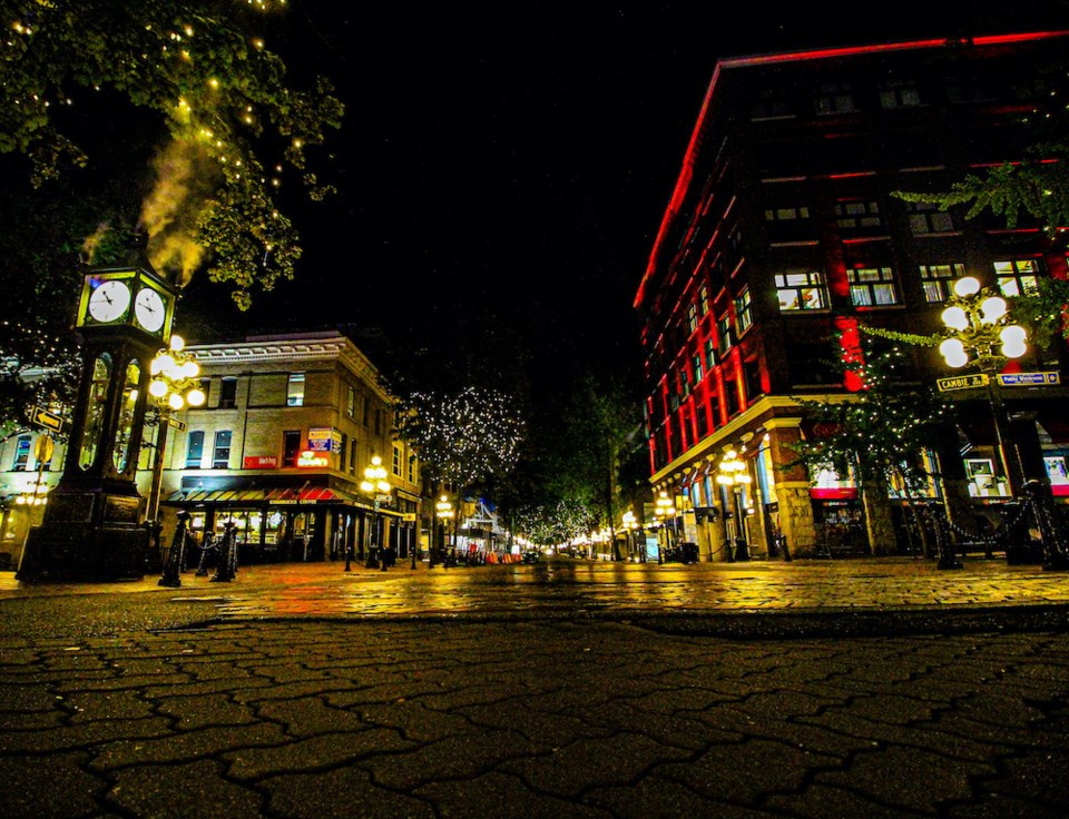 gastown vancouver night GettyImages-1246468324