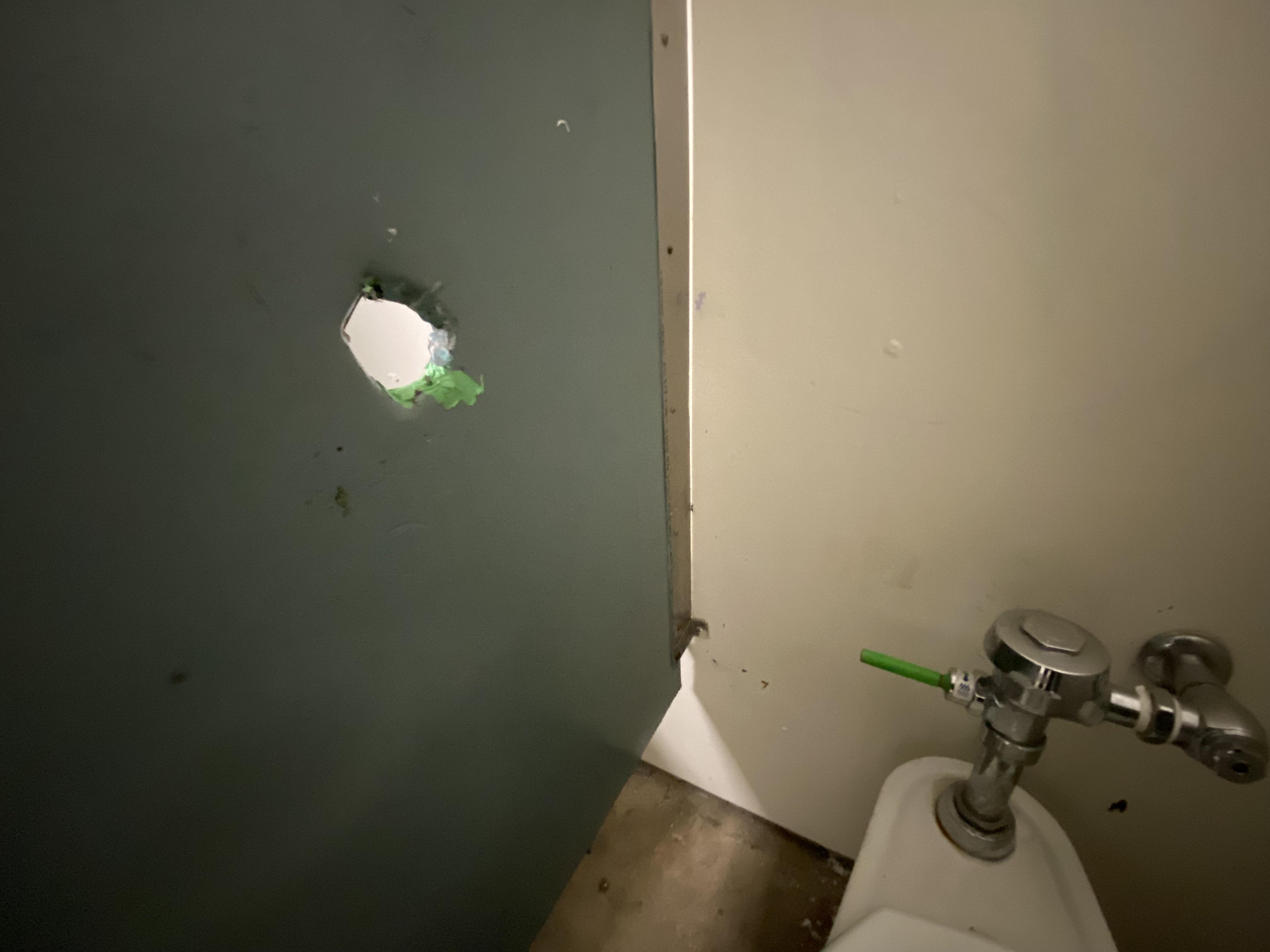 Glory hole in bathroom